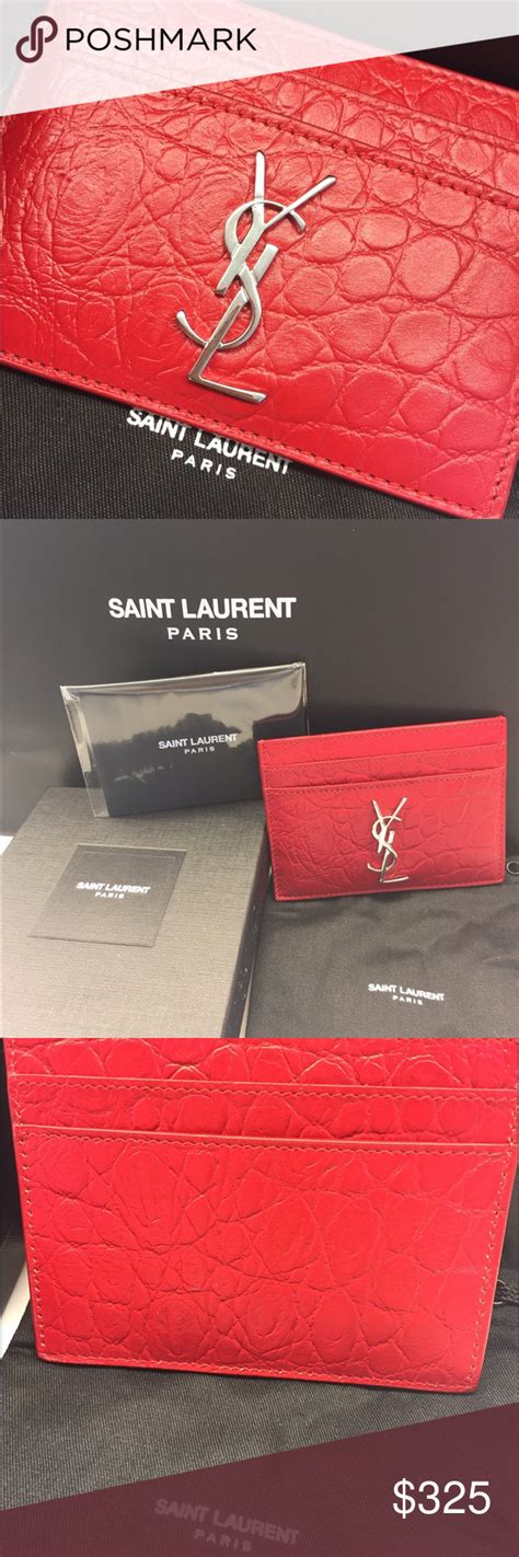 ysl card holder crocodile|ysl card holder used.